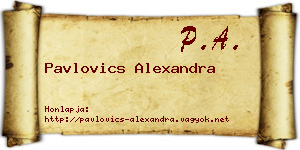 Pavlovics Alexandra névjegykártya